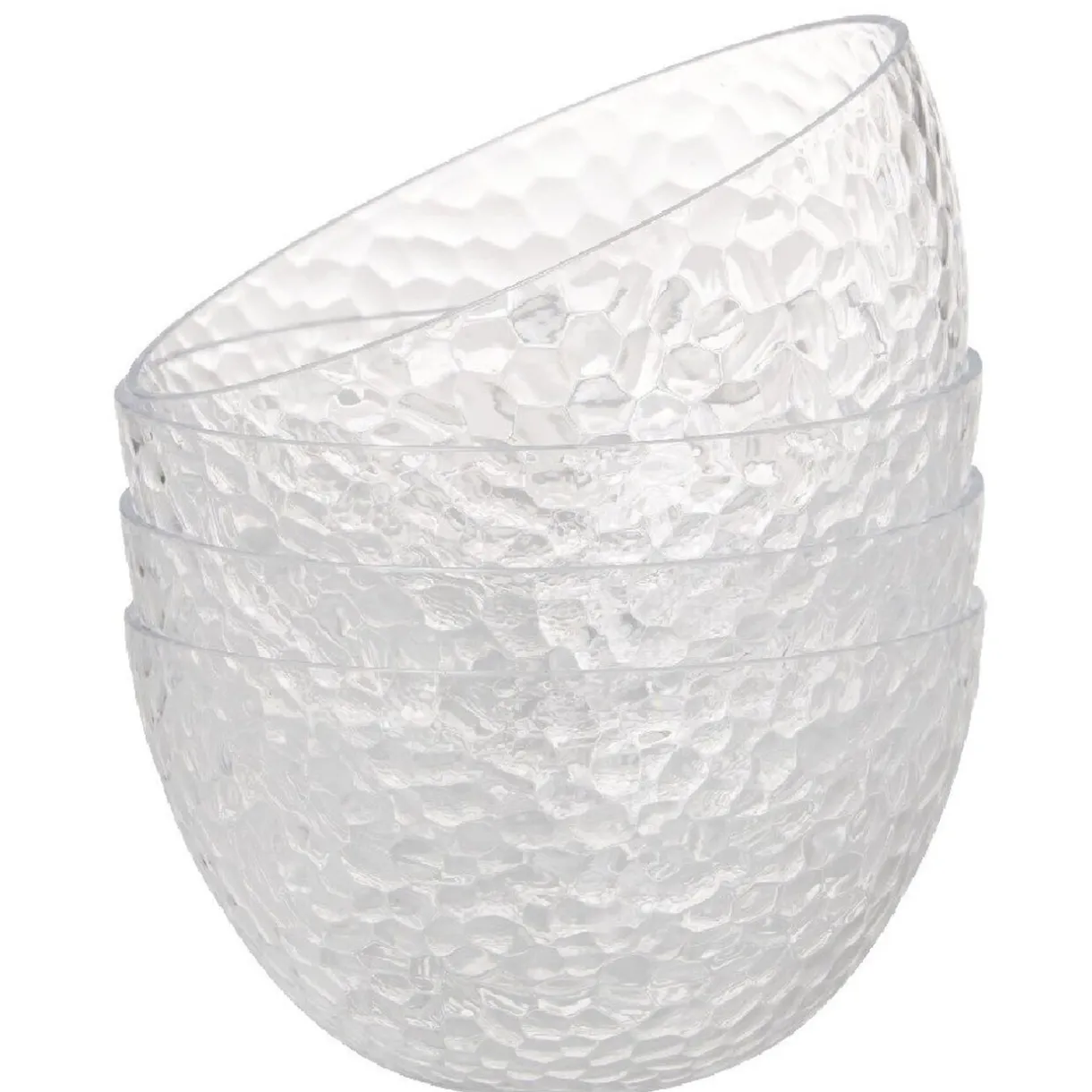 Gifi Bol plastique transparent martelé x4