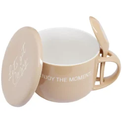 Gifi Bol soupe jumbo 62cl et cuillère porcelaine cocooning