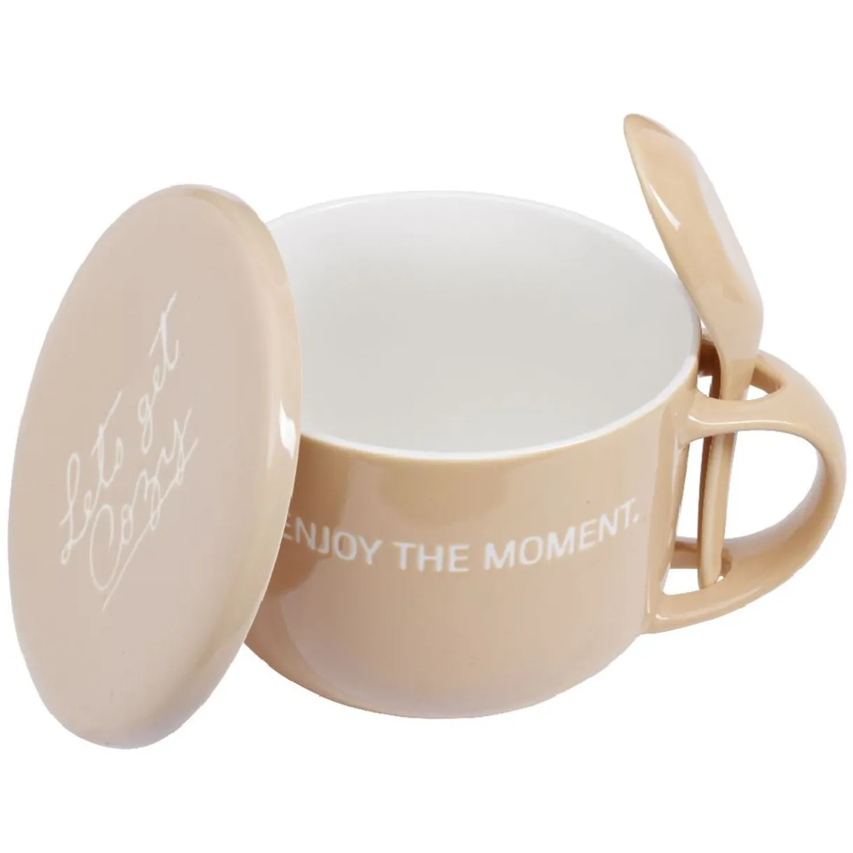 Gifi Bol soupe jumbo 62cl et cuillère porcelaine cocooning