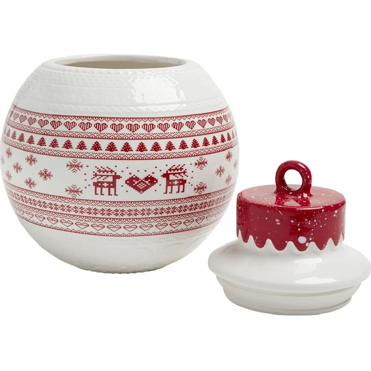 Gifi Bonbonnière en céramique décor Noël rouge blanc Online
