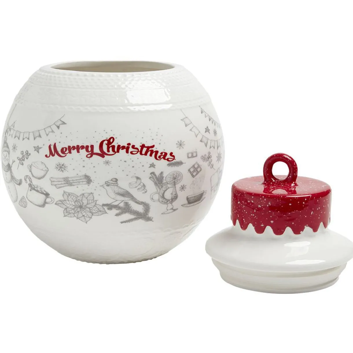 Gifi Bonbonnière en céramique décor Noël rouge blanc Online