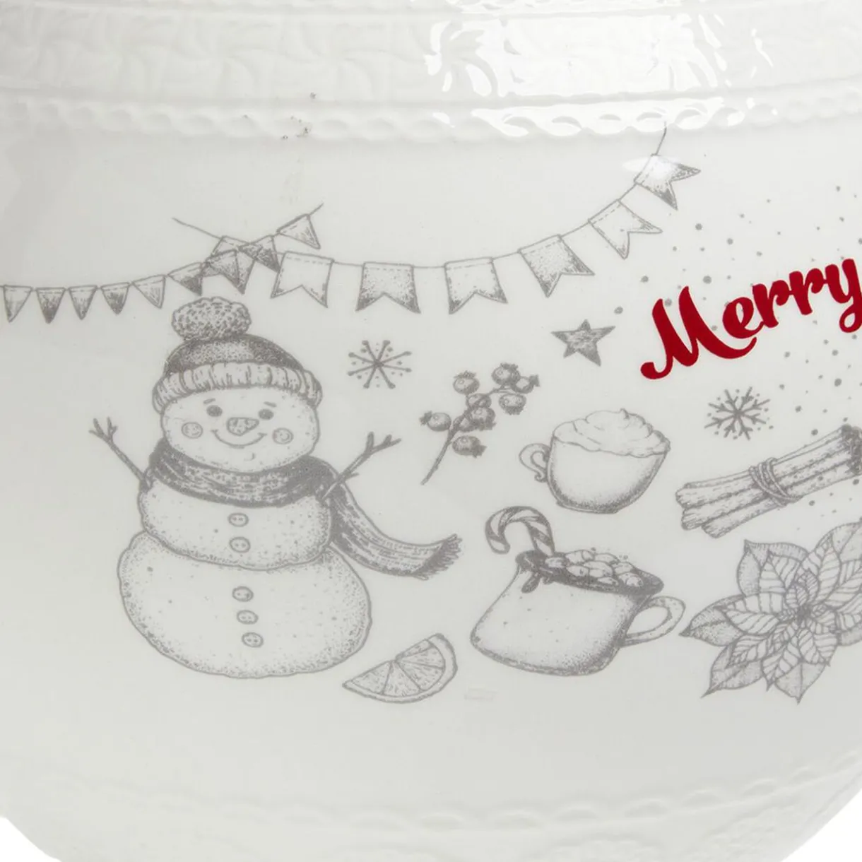 Gifi Bonbonnière en céramique décor Noël rouge blanc Online