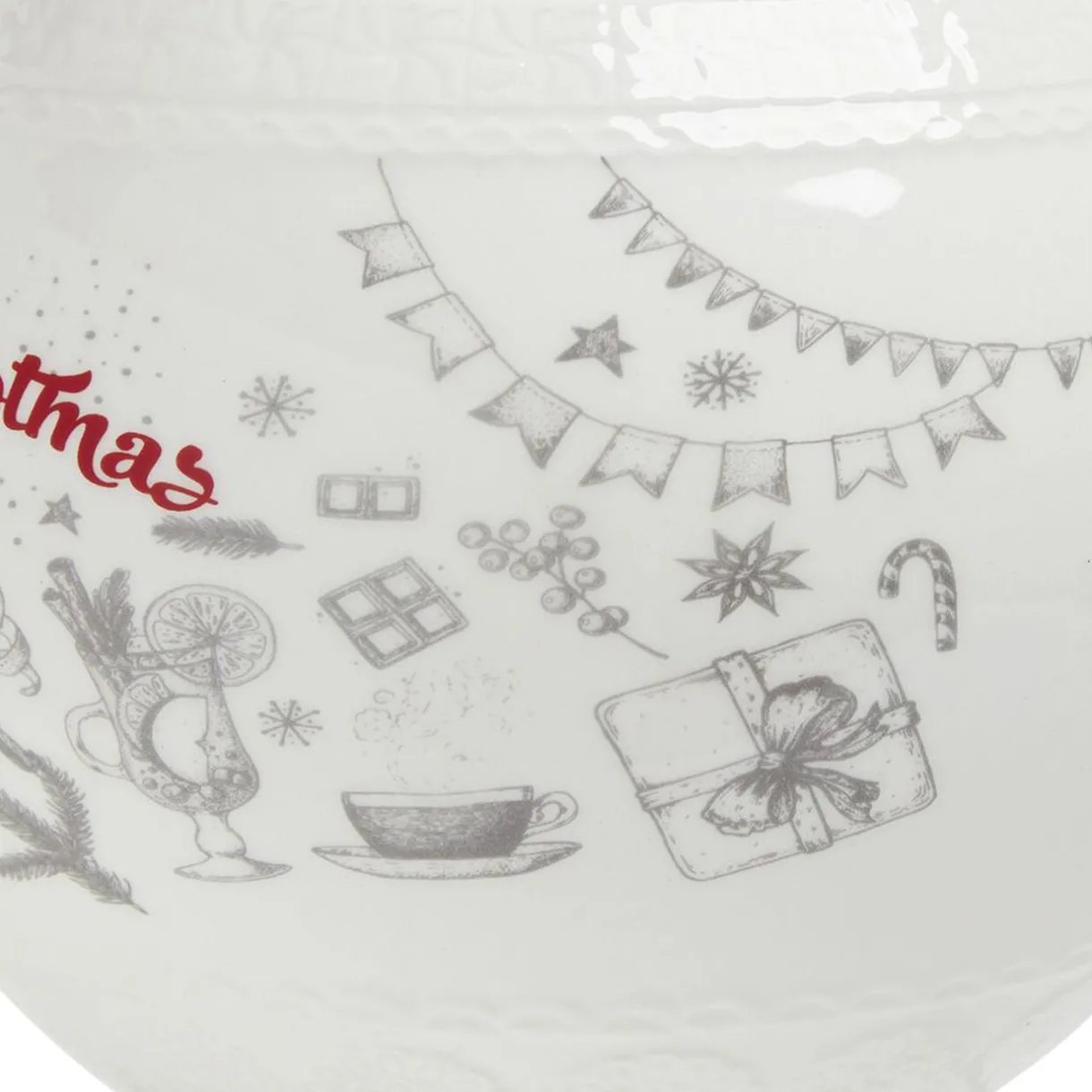 Gifi Bonbonnière en céramique décor Noël rouge blanc Online