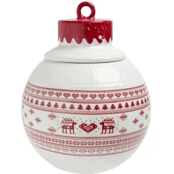 Gifi Bonbonnière en céramique décor Noël rouge blanc Online