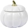 Gifi Bonbonnière Halloween forme citrouille porcelaine blanc Ø18 cm Outlet