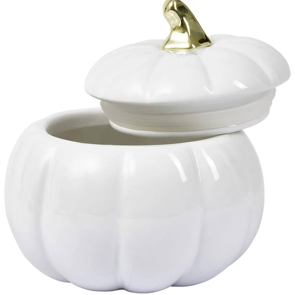Gifi Bonbonnière Halloween forme citrouille porcelaine blanc Ø18 cm Outlet