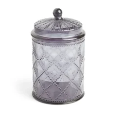 Gifi Bonbonnière plastique effet capitonné noir ou transparent Ø10xH20cm Clearance