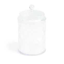 Gifi Bonbonnière plastique effet capitonné noir ou transparent Ø10xH20cm Clearance
