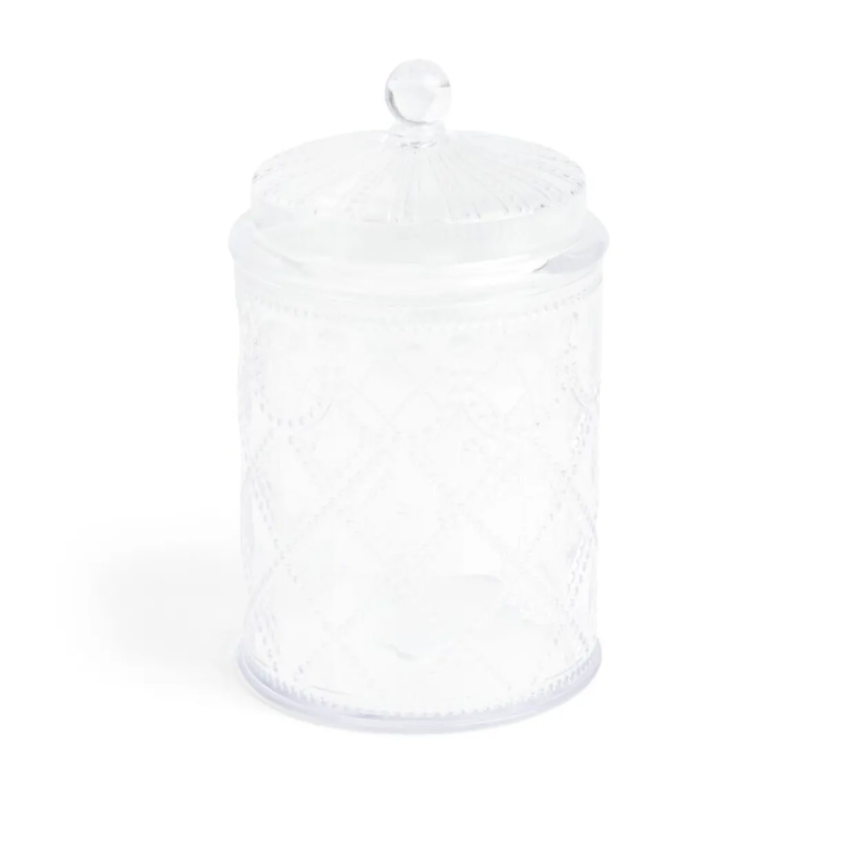 Gifi Bonbonnière plastique effet capitonné noir ou transparent Ø10xH20cm Clearance