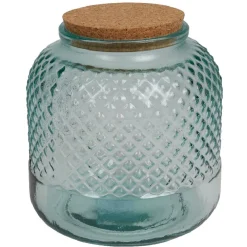 Gifi Bonbonnière verre motif cactus couvercle bois et cordelette Hot