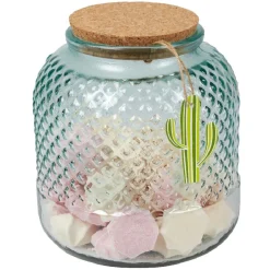 Gifi Bonbonnière verre motif cactus couvercle bois et cordelette Hot