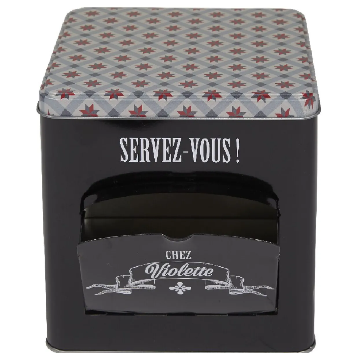 Gifi Boîte à biscuits carrée design "Servez-vous - Chez Violette" Online