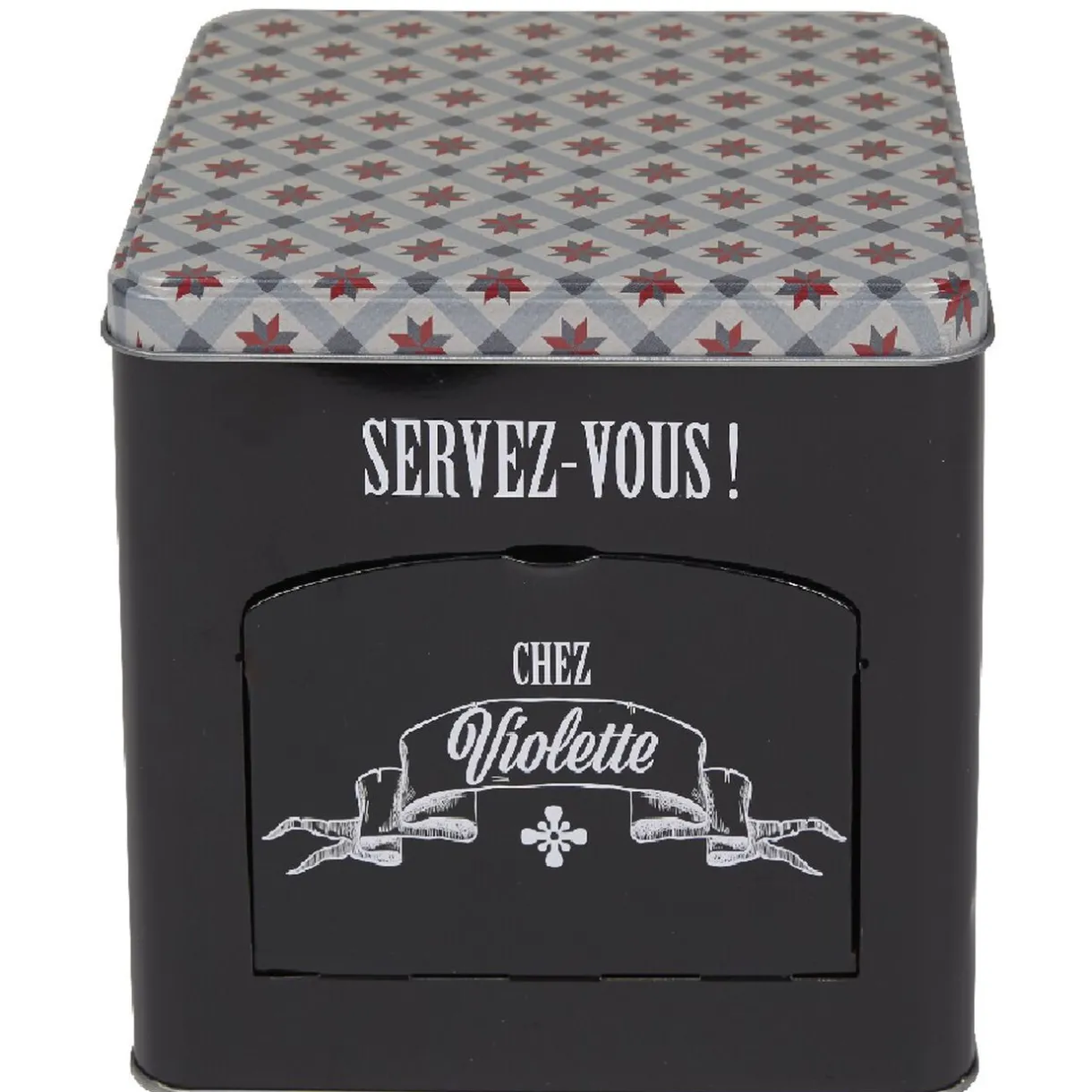 Gifi Boîte à biscuits carrée design "Servez-vous - Chez Violette" Online