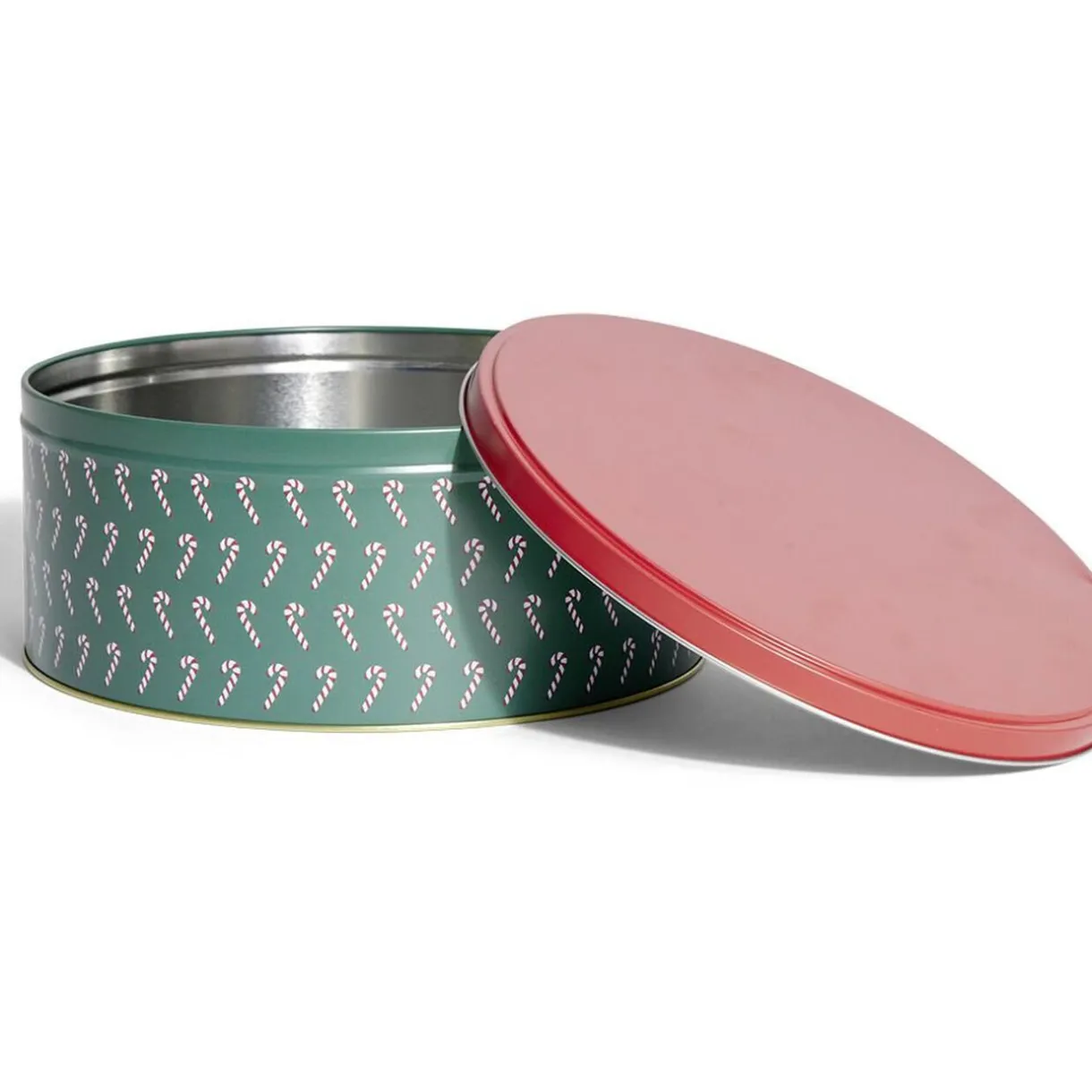 Gifi Boîte à biscuits de Noël ronde en métal rouge et vert x3 Outlet