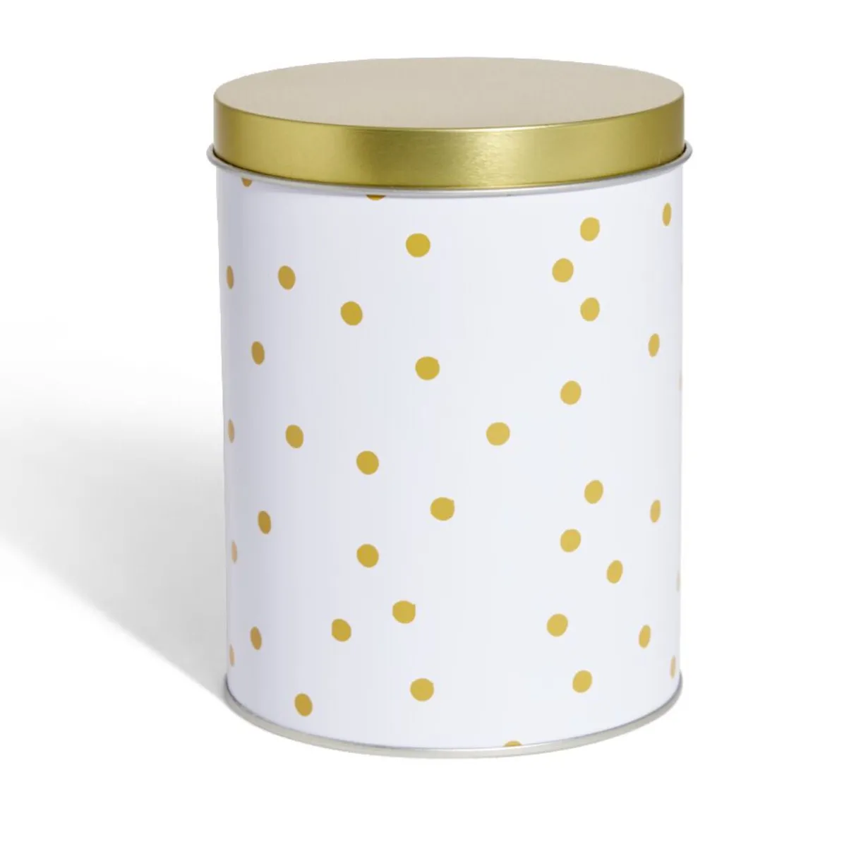 Gifi Boîte à biscuits ronde métal blanc doré Ø10,5H14cm Clearance