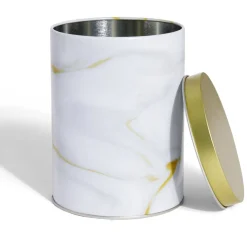 Gifi Boîte à biscuits ronde métal blanc doré Ø10,5H14cm Clearance