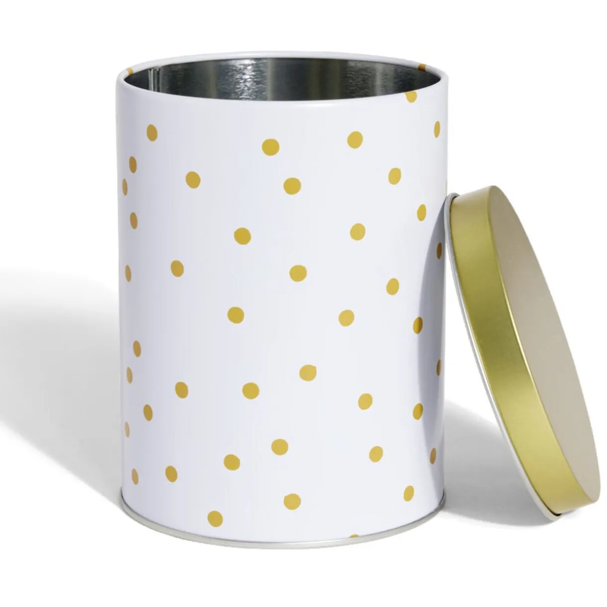 Gifi Boîte à biscuits ronde métal blanc doré Ø10,5H14cm Clearance
