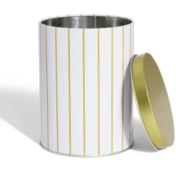 Gifi Boîte à biscuits ronde métal blanc doré Ø10,5H14cm Clearance