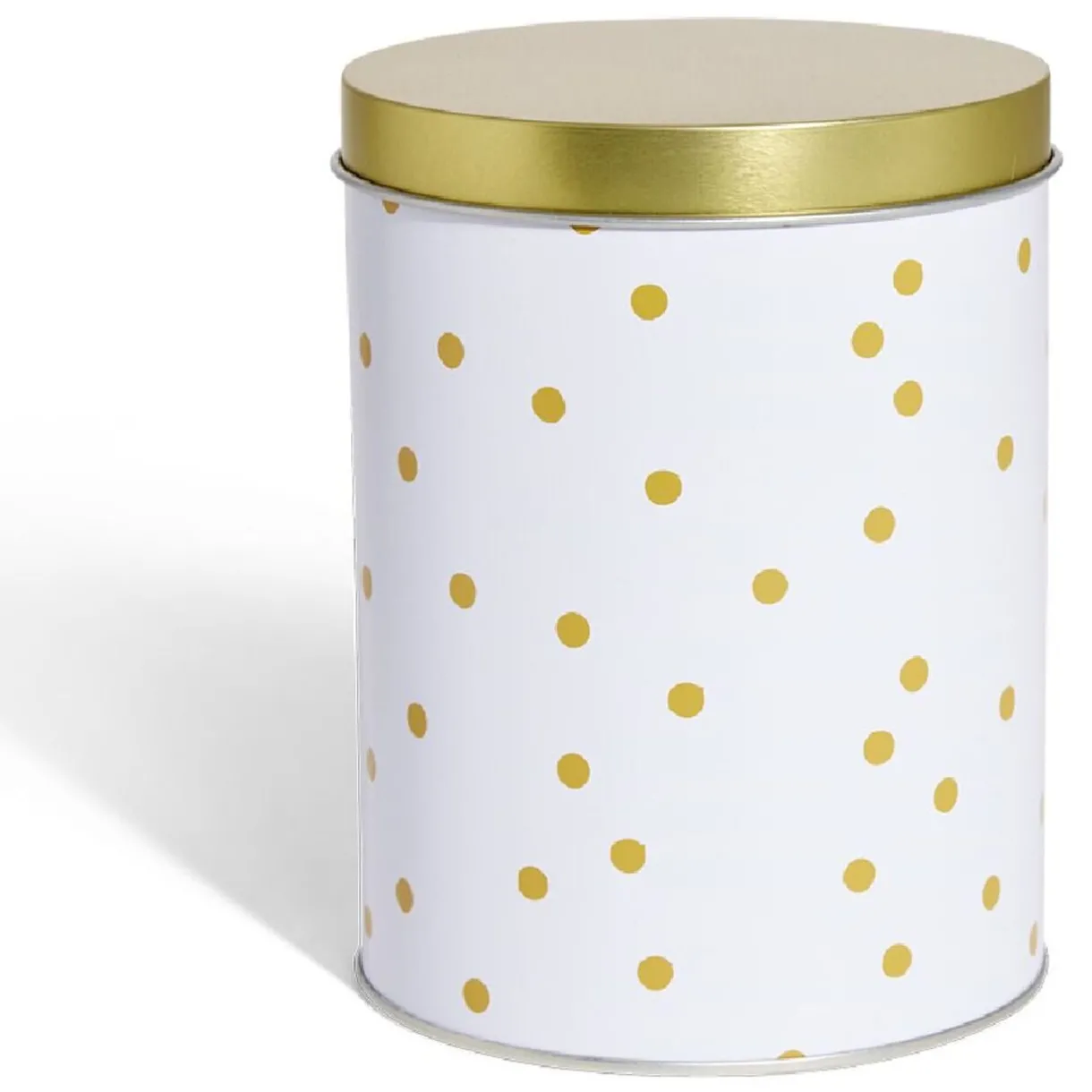 Gifi Boîte à biscuits ronde métal blanc doré Ø10,5H14cm Clearance