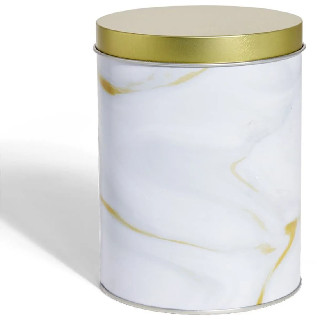 Gifi Boîte à biscuits ronde métal blanc doré Ø10,5H14cm Clearance