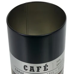 Gifi Boîte à café ronde en métal décorée noir Hot