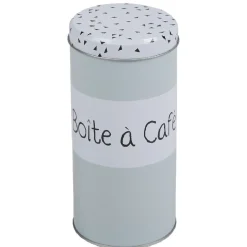 Gifi Boîte à café vert d'eau avec couvercle blanc triangles noirs Outlet