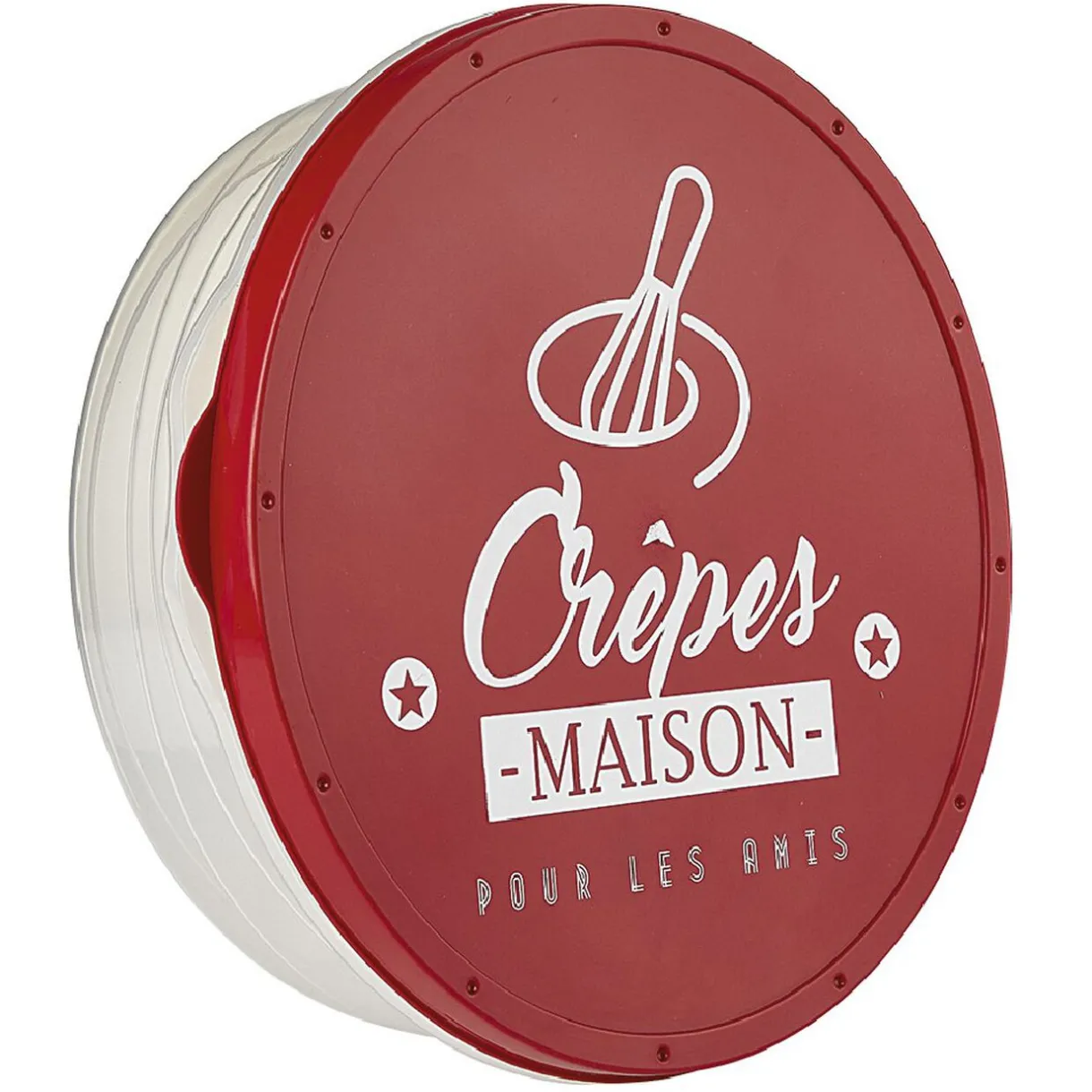 Gifi Boîte à crêpes ronde avec couvercle design rouge Clearance