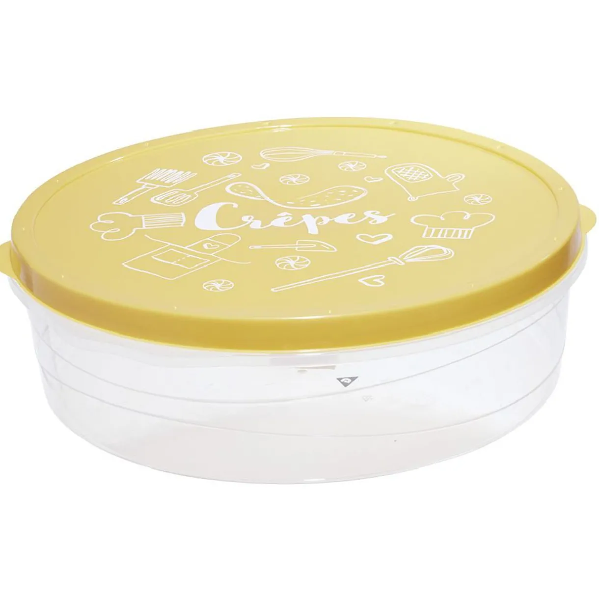 Gifi Boîte à crêpes ronde avec couvercle imprimé motif cuisine Ø28xH9 cm Clearance