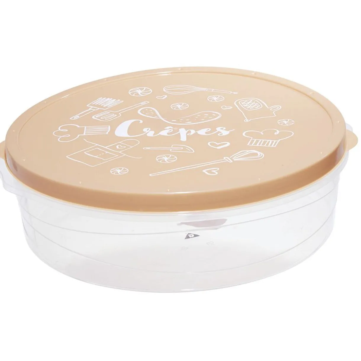 Gifi Boîte à crêpes ronde avec couvercle imprimé motif cuisine Ø28xH9 cm Clearance