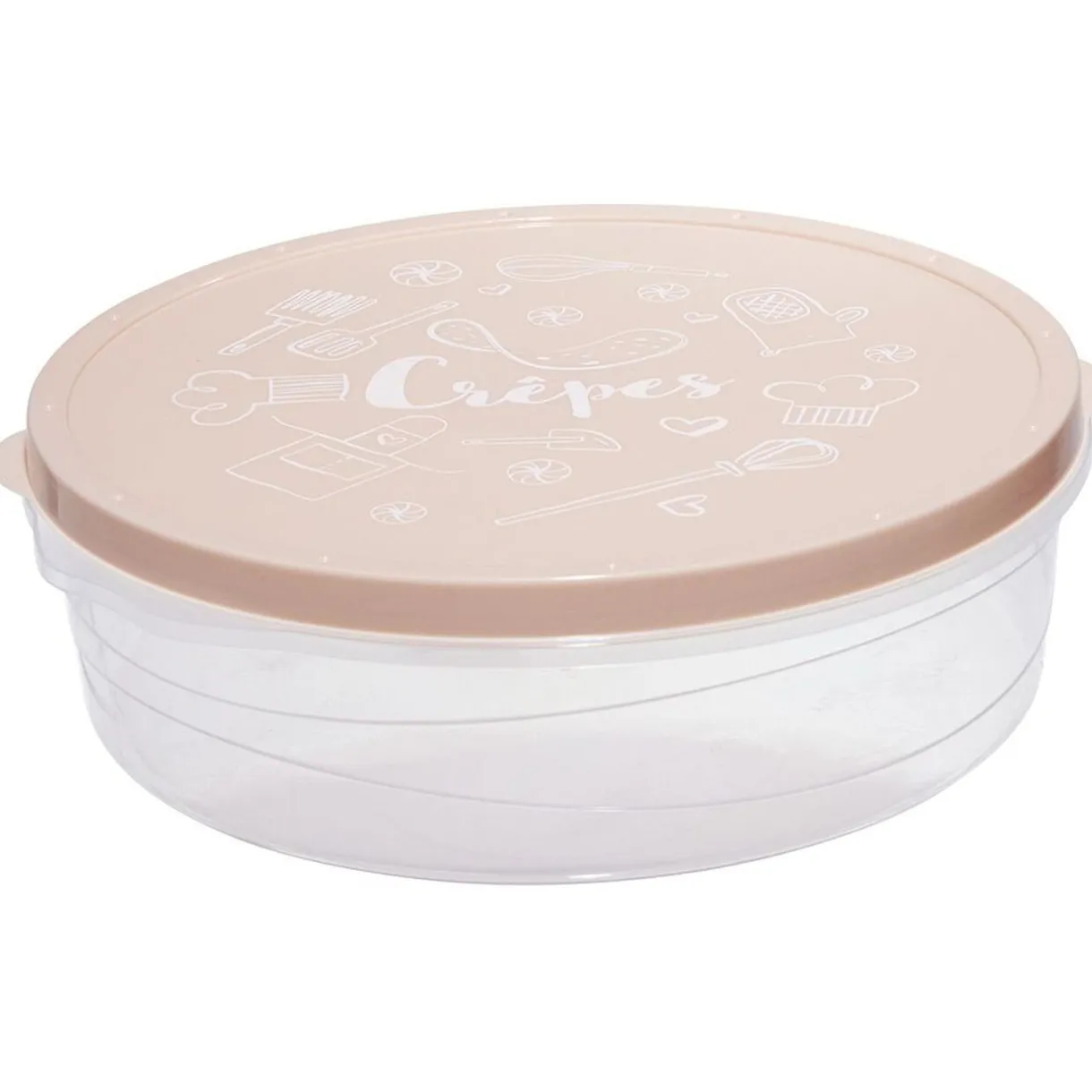 Gifi Boîte à crêpes ronde avec couvercle imprimé motif cuisine Ø28xH9 cm Clearance