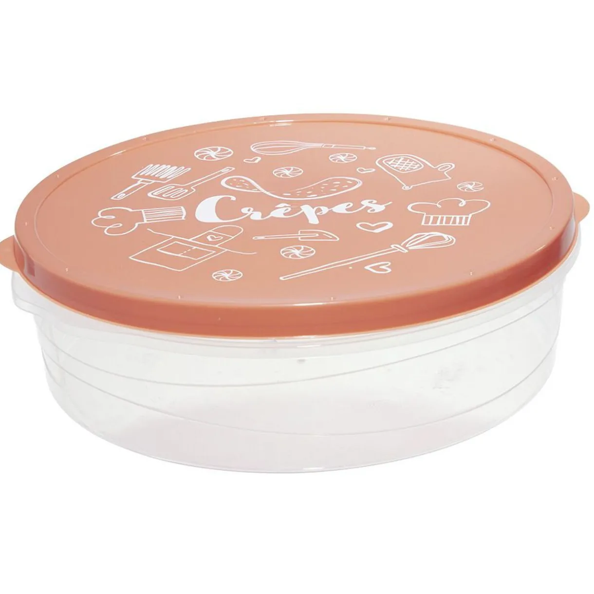 Gifi Boîte à crêpes ronde avec couvercle imprimé motif cuisine Ø28xH9 cm Clearance