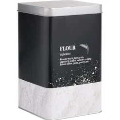 Gifi Boîte à farine en métal noir design flour - 10,7x10,7xH.17,5cm Sale