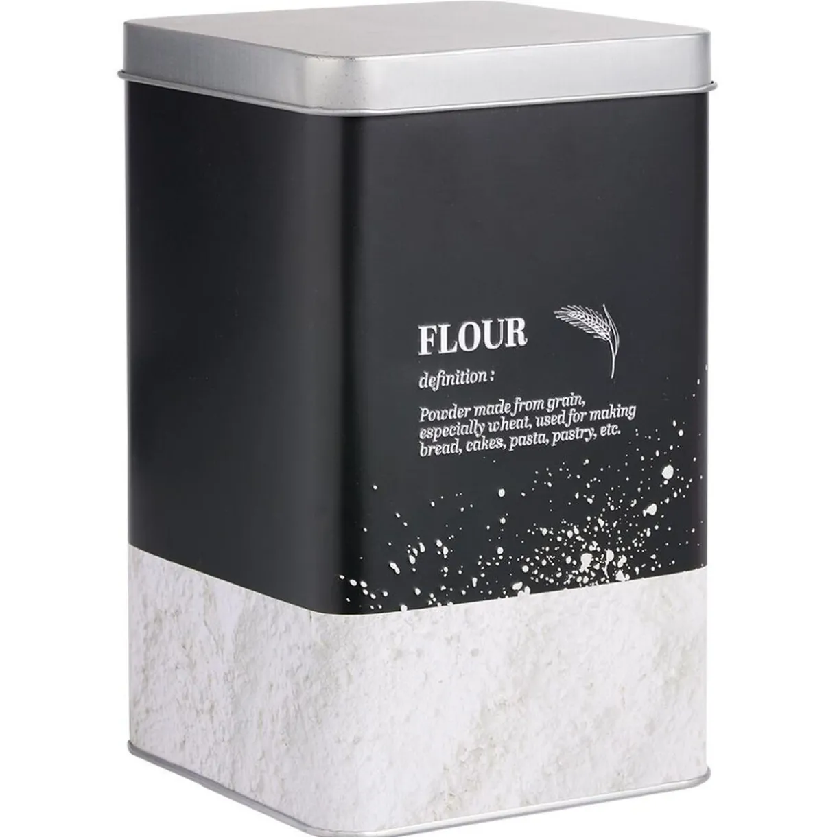 Gifi Boîte à farine en métal noir design flour - 10,7x10,7xH.17,5cm Sale