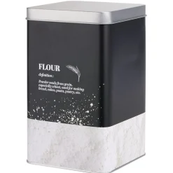 Gifi Boîte à farine en métal noir design flour - 10,7x10,7xH.17,5cm Sale