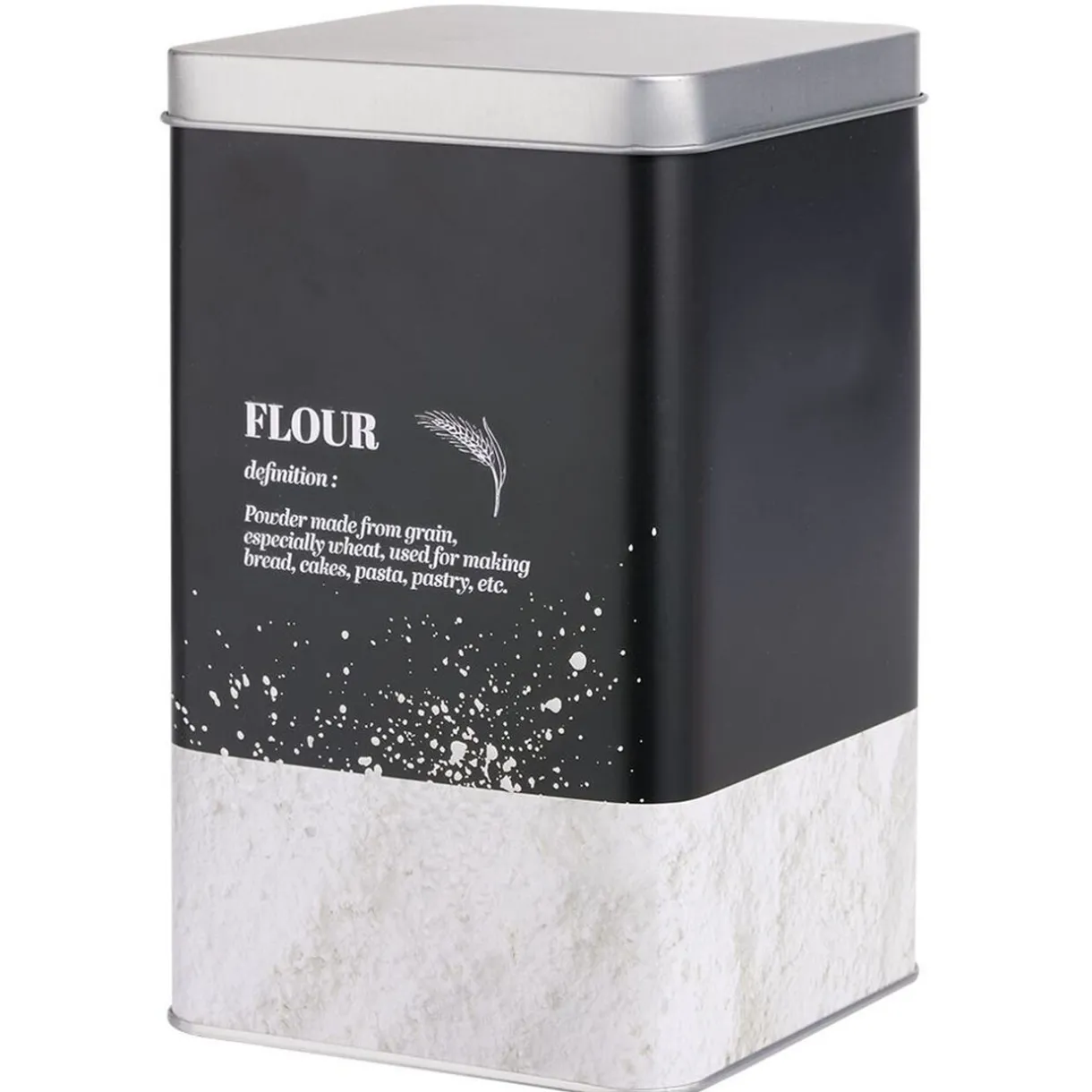 Gifi Boîte à farine en métal noir design flour - 10,7x10,7xH.17,5cm Sale