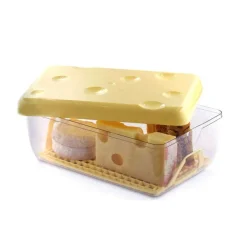 Gifi Boîte à fromage avec couvercle transparente et jaune 3 L Hot