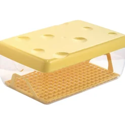 Gifi Boîte à fromage avec couvercle transparente et jaune 3 L Hot