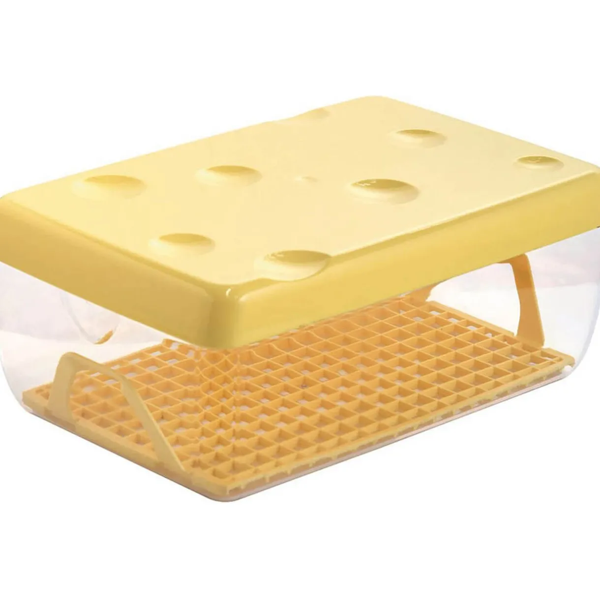Gifi Boîte à fromage avec couvercle transparente et jaune 3 L Hot