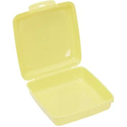 Gifi Boîte à goûter carrée plastique jaune 15x14,5xH5cm Best