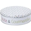 Gifi Boîte à gourmandises ronde blanche motif pois multicolores Best