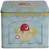 Gifi Boîte à gâteaux bleue décor glace multicolore