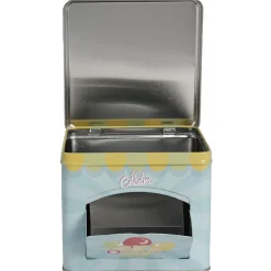 Gifi Boîte à gâteaux bleue décor glace multicolore