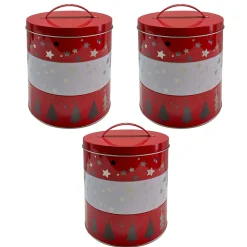 Gifi Boîte à gâteaux ronde métal imprimé Noël 3 niveaux Outlet
