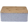 Gifi Boîte à pain métal design géométrique et couvercle bambou