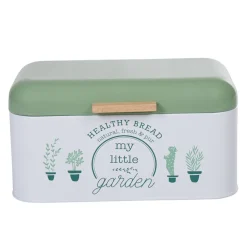 Gifi Boîte à pain My little garden alu bambou blanche et verte Online
