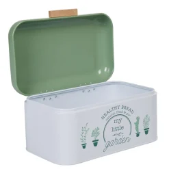 Gifi Boîte à pain My little garden alu bambou blanche et verte Online