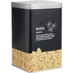 Gifi Boîte à pâtes en métal noir et gris design pasta - 10,7x10,7xH.17,5cm Outlet