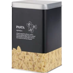 Gifi Boîte à pâtes en métal noir et gris design pasta - 10,7x10,7xH.17,5cm Outlet