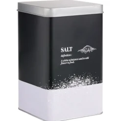 Gifi Boîte à sel en métal noir et gris design salt - 10,7x10,7xH.17,5cm Online
