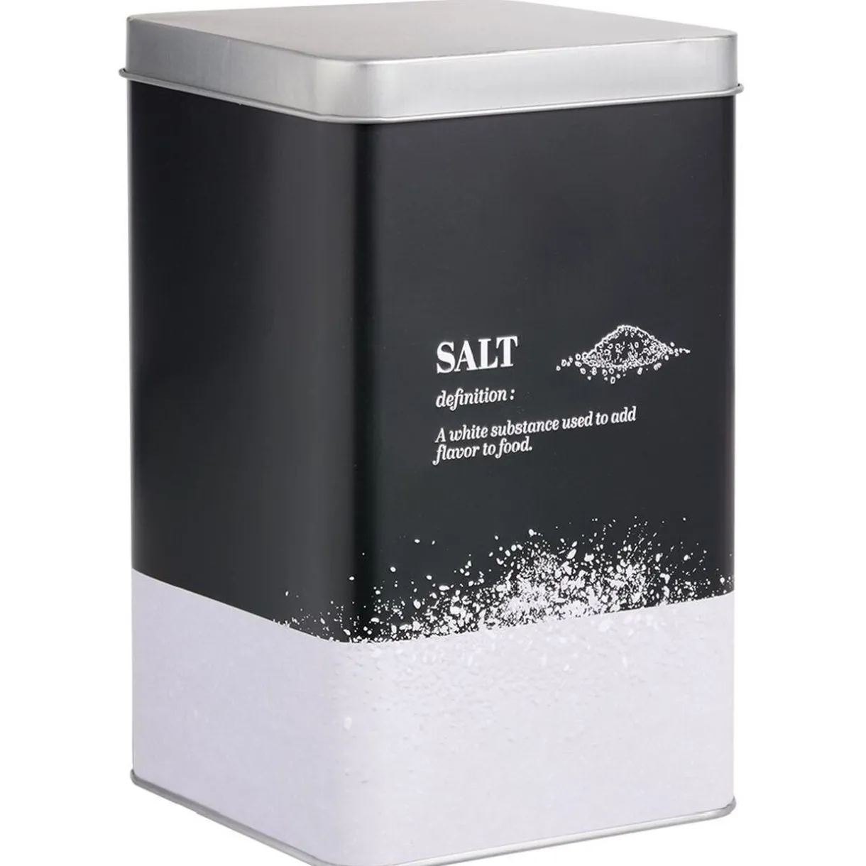 Gifi Boîte à sel en métal noir et gris design salt - 10,7x10,7xH.17,5cm Online
